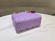 Dior Lady Small Violet Handbag - 17x15x7cm - 4