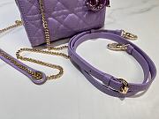 Dior Lady Small Violet Handbag - 17x15x7cm - 2