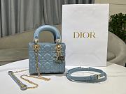 Dior Lady Small Sky Blue Cannage Lambskin - 17x15x7cm - 1