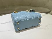 Dior Lady Small Sky Blue Cannage Lambskin - 17x15x7cm - 4