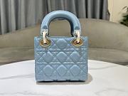 Dior Lady Small Sky Blue Cannage Lambskin - 17x15x7cm - 3