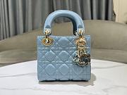 Dior Lady Small Sky Blue Cannage Lambskin - 17x15x7cm - 2