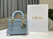 Dior Lady Sky Blue Cannage Lambskin - 20x17x8cm - 1