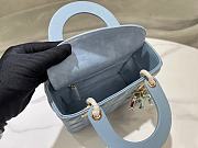 Dior Lady Sky Blue Cannage Lambskin - 20x17x8cm - 5