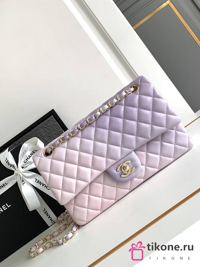 Chanel Classic Violet Gradient Caviar Handbag 25cm - 1