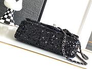 Chanel Sequin Mini Rectangular Flap Black Silver - 20x15x7cm - 4