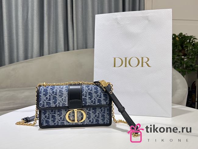 Dior 30 Montaigne East-West Denim Chain Bag - 21x12x6cm - 1