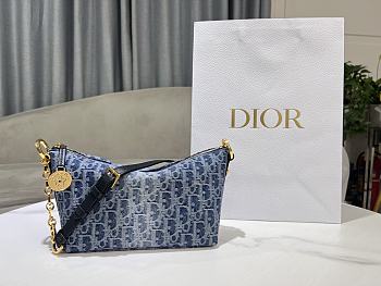 Dior Diorstar Hobo Denim Oblique Bag - 28.5x14.5x10cm