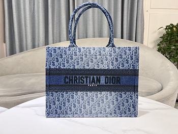 Dior Book Tote Denim Oblique Jacquard - 36.5x27x16cm