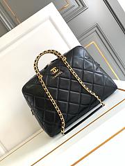 Chanel Black Lambskin Top Handles Office Bag - 40x28x14cm - 1