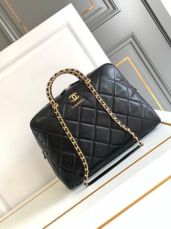 Chanel Black Lambskin Top Handles Office Bag - 40x28x14cm