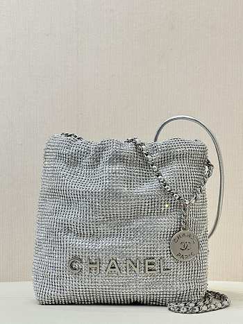 Chanel 22 Evening Diamond Hobo Bag - 24x20x7cm