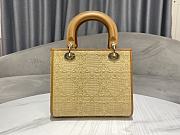 Dior Medium Lady Bag Natural Cannage Raffia - 24x20x11cm - 3