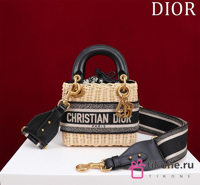 Dior Mini Lady Black Oblique Bag 17cm - 1