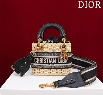 Dior Mini Lady Black Oblique Bag 17cm