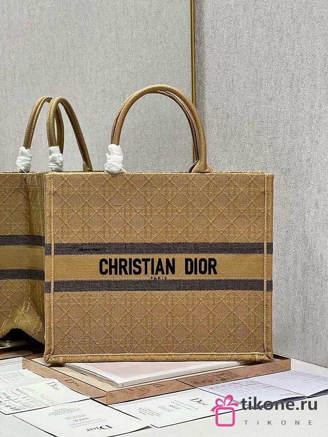 Dior Book Tote Natural Cannage Raffia - 41x32cm - 1