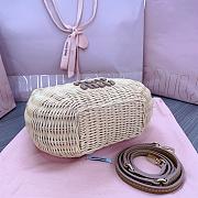 Miumiu Brown Logo Wander Wicker Shoulder Bag - 20x17x6cm - 4