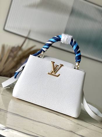 Louis Vuitton M24673 Capucines White Leather - 27x18x9cm