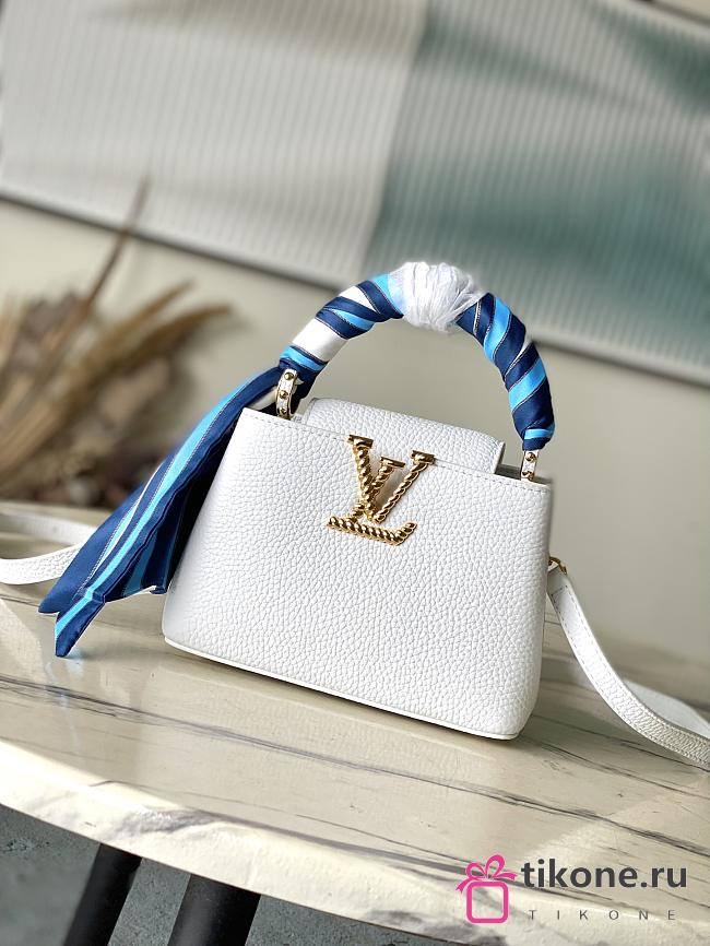 Louis Vuitton M24673 Mini Capucines White Leather - 21x14x8cm - 1