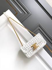 Celine Triomphe In White Raffia - 20.5x10.5x4cm - 5