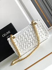 Celine Triomphe In White Raffia - 20.5x10.5x4cm - 3