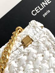 Celine Triomphe In White Raffia - 20.5x10.5x4cm - 4