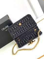 Celine Triomphe In Black Raffia - 20.5x10.5x4cm - 5