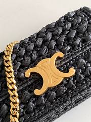 Celine Triomphe In Black Raffia - 20.5x10.5x4cm - 3