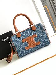 Celine Boston Bag In Blue Denim - 19.5x14x7cm - 1