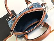 Celine Boston Bag In Blue Denim - 19.5x14x7cm - 5