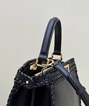 Fendi Peekaboo Black Leather Braid Bag - 33x14x26cm - 2