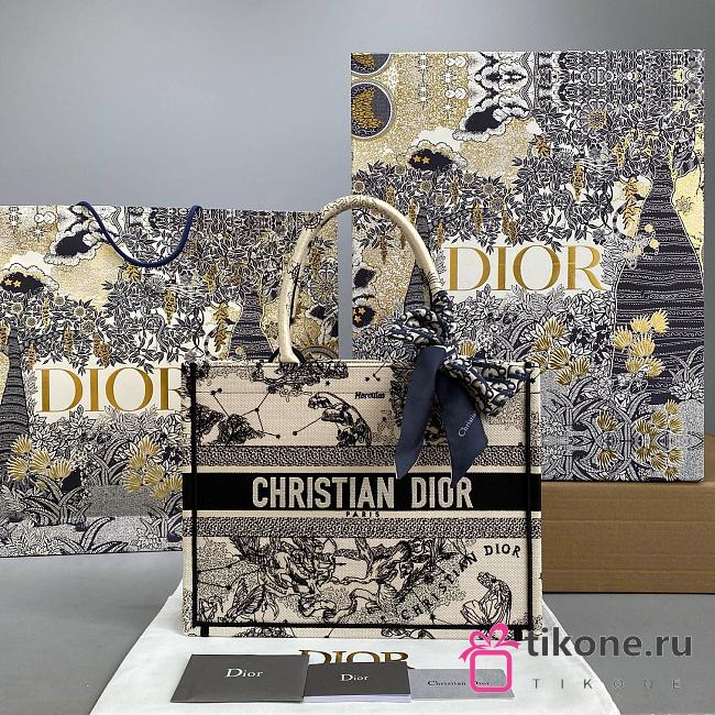 Dior Book Tote Medium Hercules Embroidered - 37x28x16cm - 1