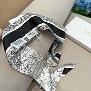 Dior Flower Black & White Patterns Scarf - 4