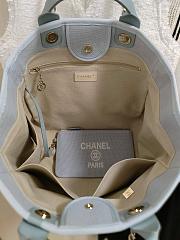 Chanel Medium Deauville Shopping Bag In Light Blue Canvas 38cm - 4