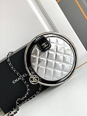 Chanel Metallic Calfskin Quilted Round Bracelet Clutch - 18x18x4cm - 1