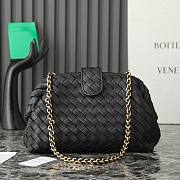 Bottega Veneta Lauren 1980 Teen Black Leather Clutch - 16.5x31.5x11cm - 1