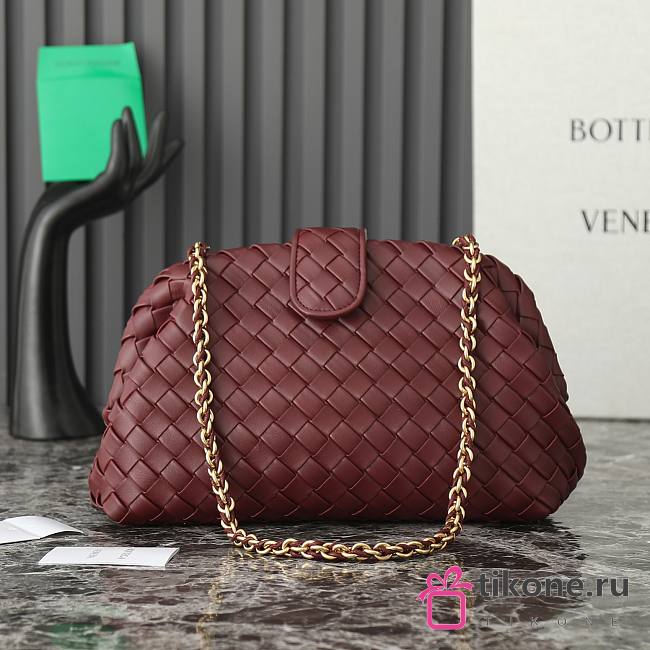 Bottega Veneta Lauren 1980 Teen Red Leather Clutch -  16.5x31.5x11cm - 1