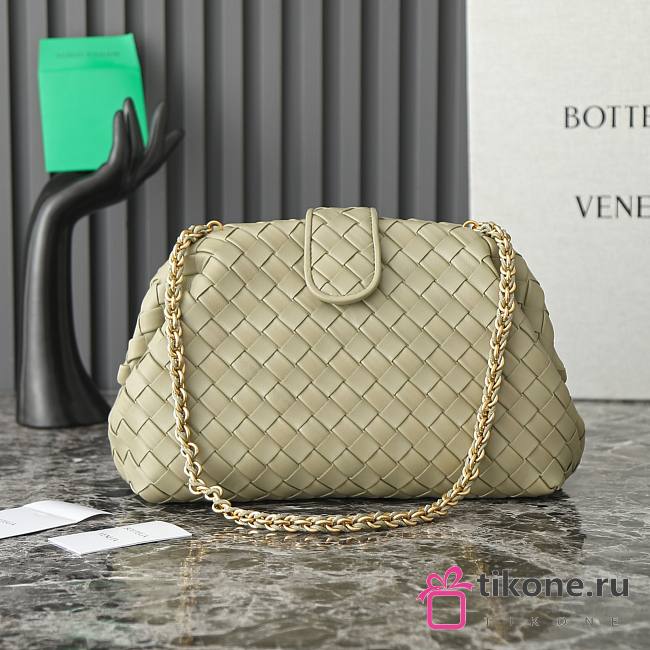 Bottega Veneta Lauren 1980 Teen Fresh Mint Leather Clutch - 16.5x31.5x11cm - 1