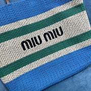 Miumiu Woven Fabric Tote Bag In Blue Green - 40x34x16cm - 2