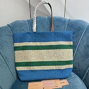 Miumiu Woven Fabric Tote Bag In Blue Green - 40x34x16cm - 4