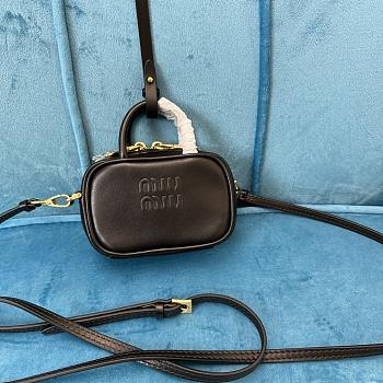 Miumiu Micro Black Leather Handbag - 10.5x4cm