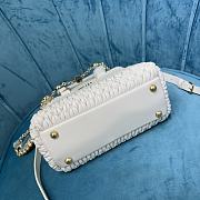 Miumiu Crystal Handbag In White Leather - 20x16x11cm - 5