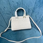 Miumiu Crystal Handbag In White Leather - 20x16x11cm - 4