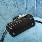 Miumiu Crystal Handbag In Black Leather - 20x16x11cm - 5