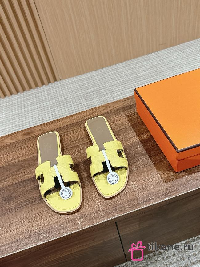 Hermes Oran Sandal Lamskin Yellow  - 1