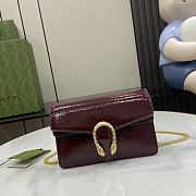 Gucci Dyonysus Shiny Red Leather Bag - 17.5x11x6.5cm - 1