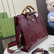 Gucci Diana Shiny Red Leather Tote Bag - 35x30x14cm - 3