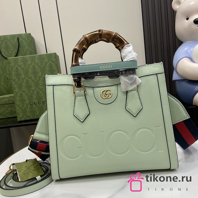 Gucci Diana Fresh Mint Leather Tote Bag - 35x30x14cm - 1