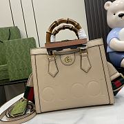 Gucci Diana Shiny Beige Leather Tote Bag - 35x30x14cm - 1