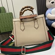 Gucci Diana Shiny Beige Leather Tote Bag - 35x30x14cm - 3